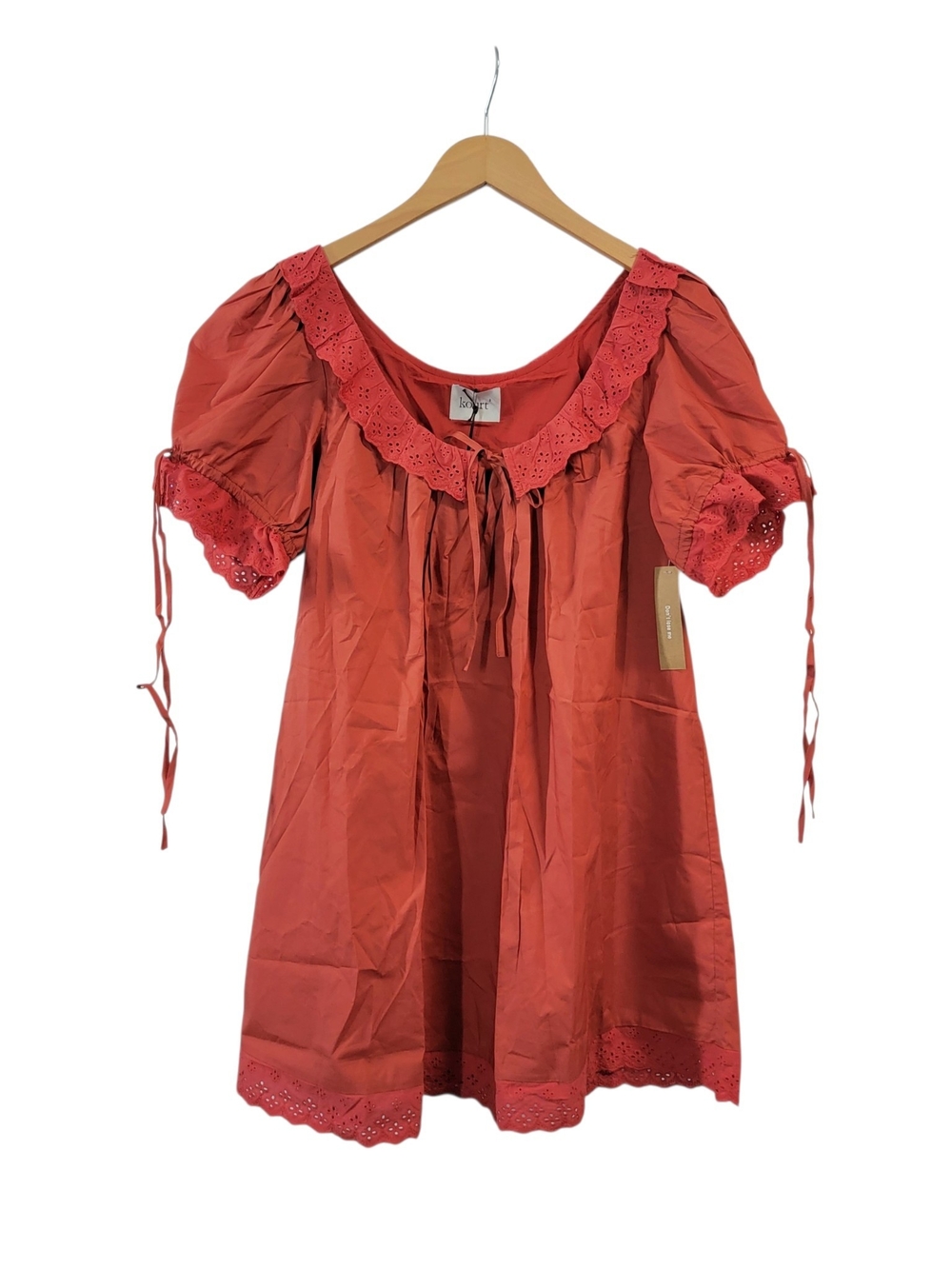 Few Moda Rust Mini Dress with Ruffled Neckline - Picture 5 of 10